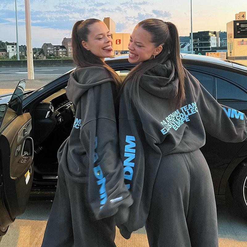 Alevna™ Yazı Baskılı Sweat Mont