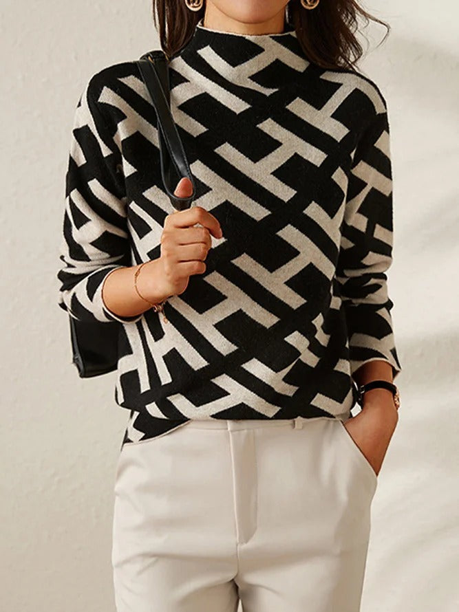 Alevna™ Şık Geometrik Sweat