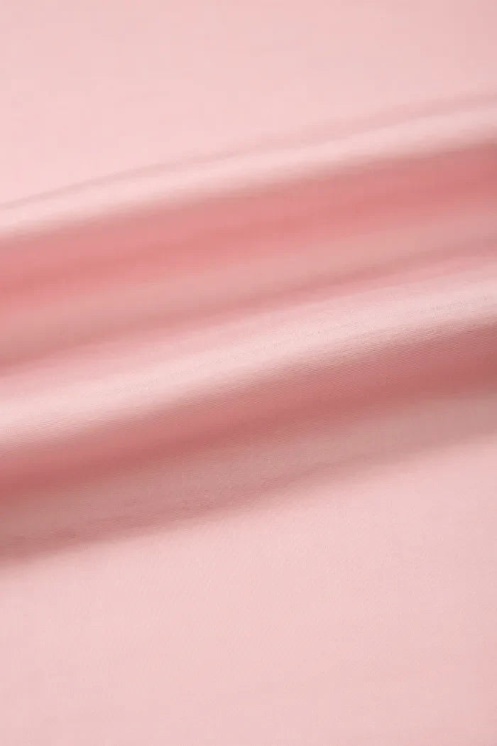 Bella Pembe Şeffaf Organze Düğmeli Gömlek