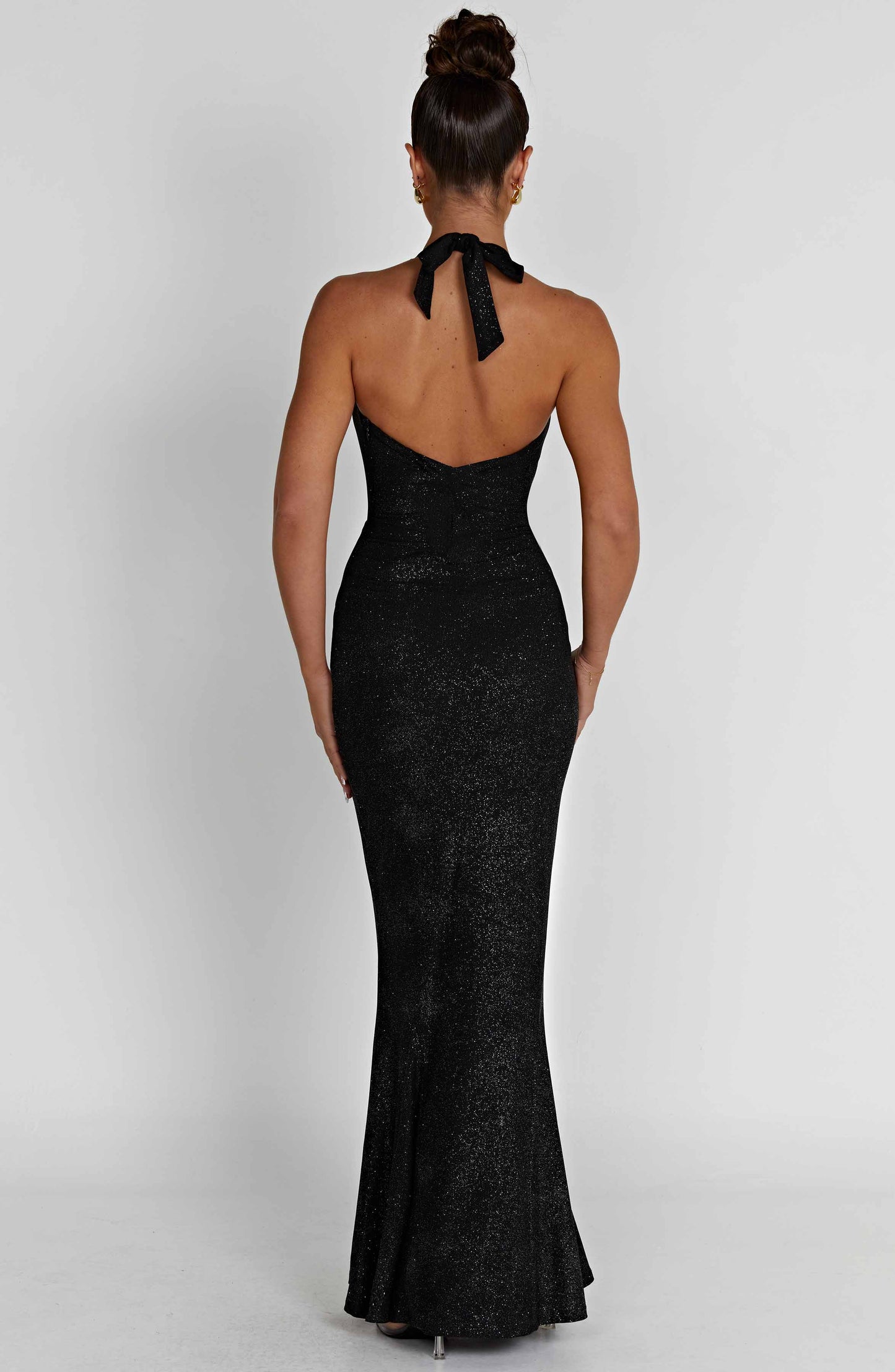 Alevna Chrishelle Maxi Elbise - Siyah Işıltılı
