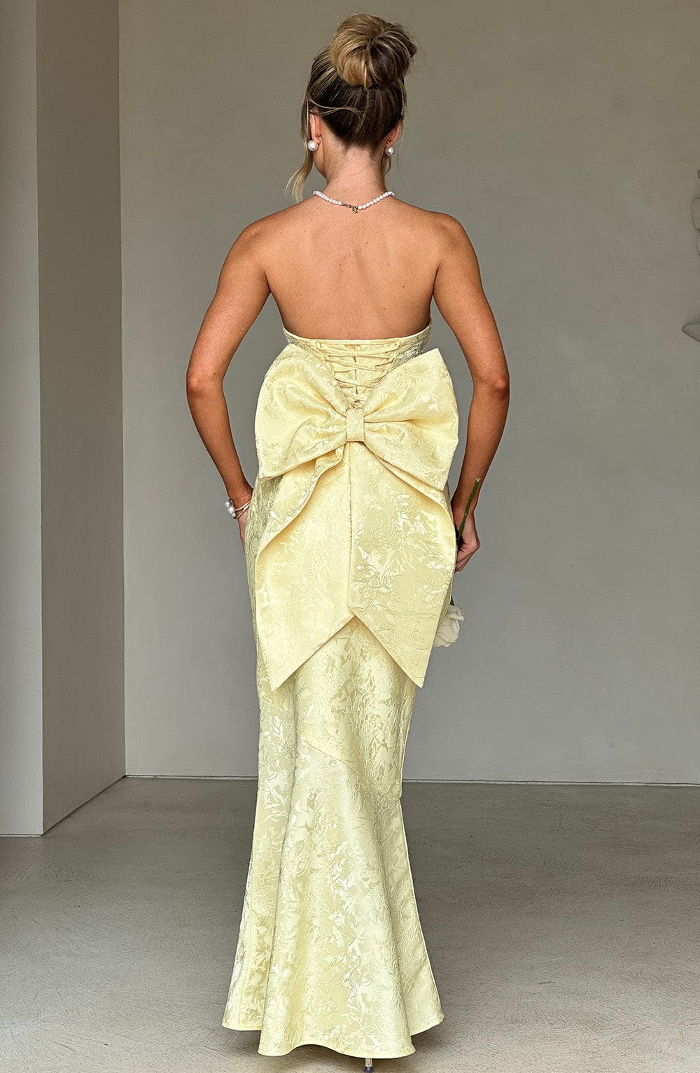 Alevna™ Felicity Uzun Elbise - Limon