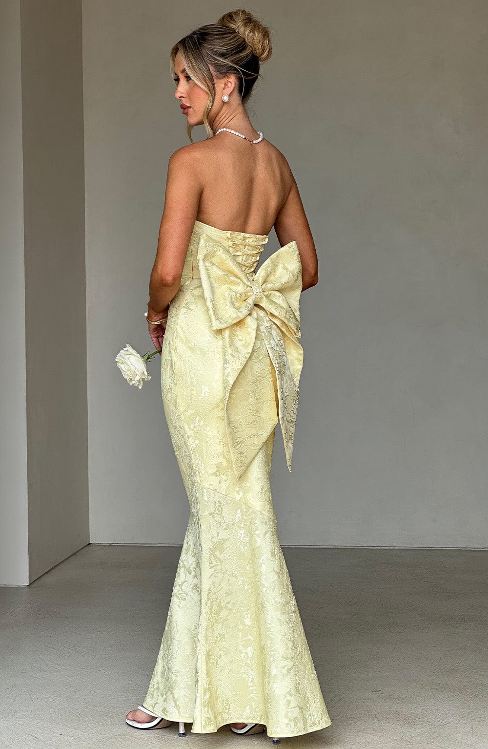 Alevna™ Felicity Uzun Elbise - Limon