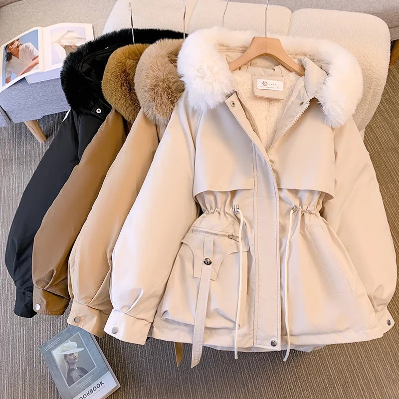 Alevna™ Polar Astarlı Kürklü Su Kenarında Kaban