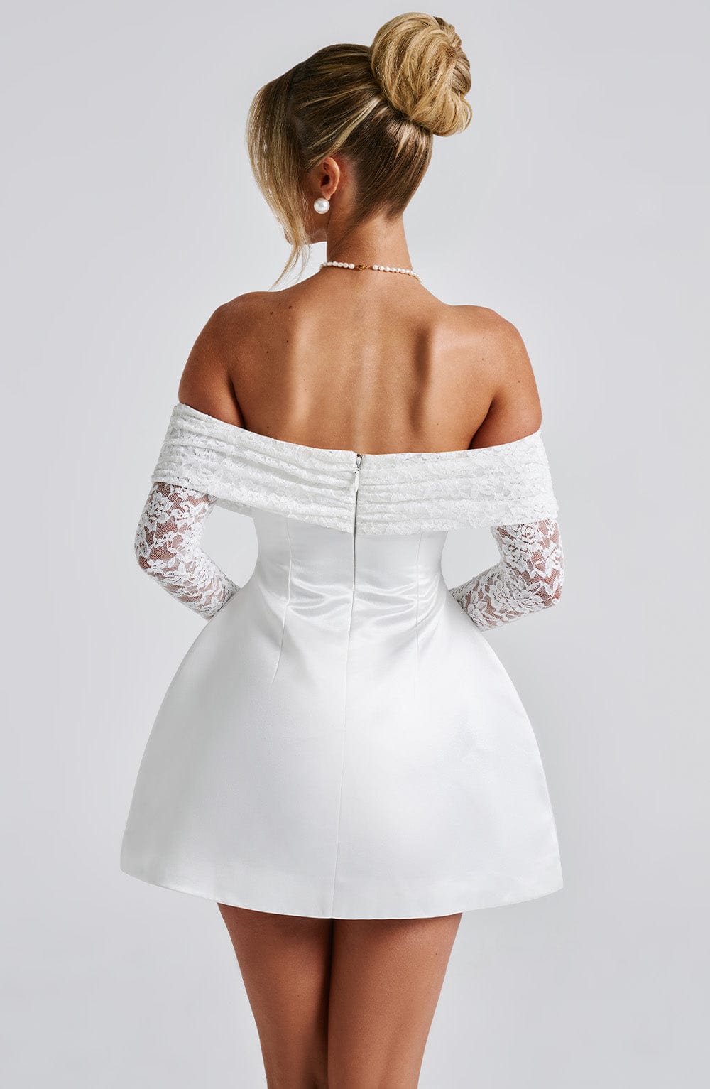 Alevna™ Georgianna Mini Elbise - Fildişi