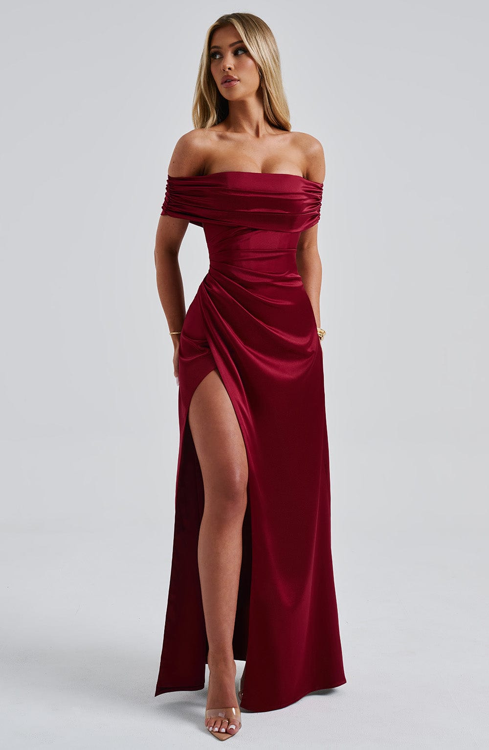 Alevna Gwendolyn Maxi Elbise - Bordo
