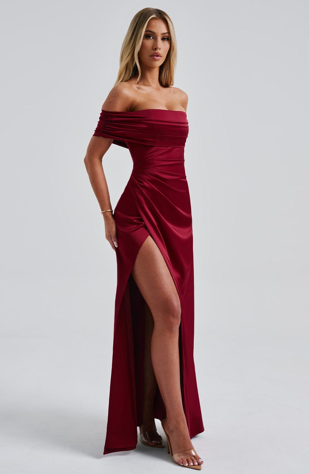 Alevna Gwendolyn Maxi Elbise - Bordo