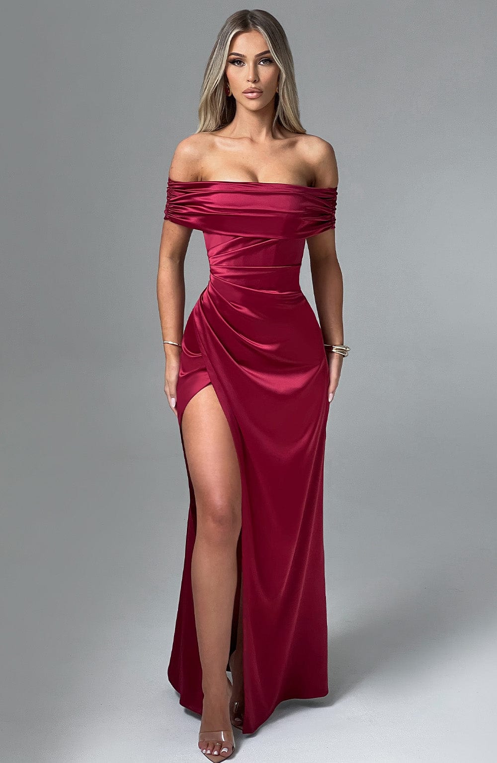 Alevna Gwendolyn Maxi Elbise - Bordo