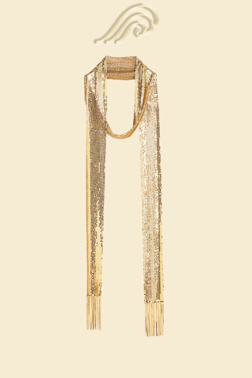 Metalik Püsküllü Skinny Eşarp