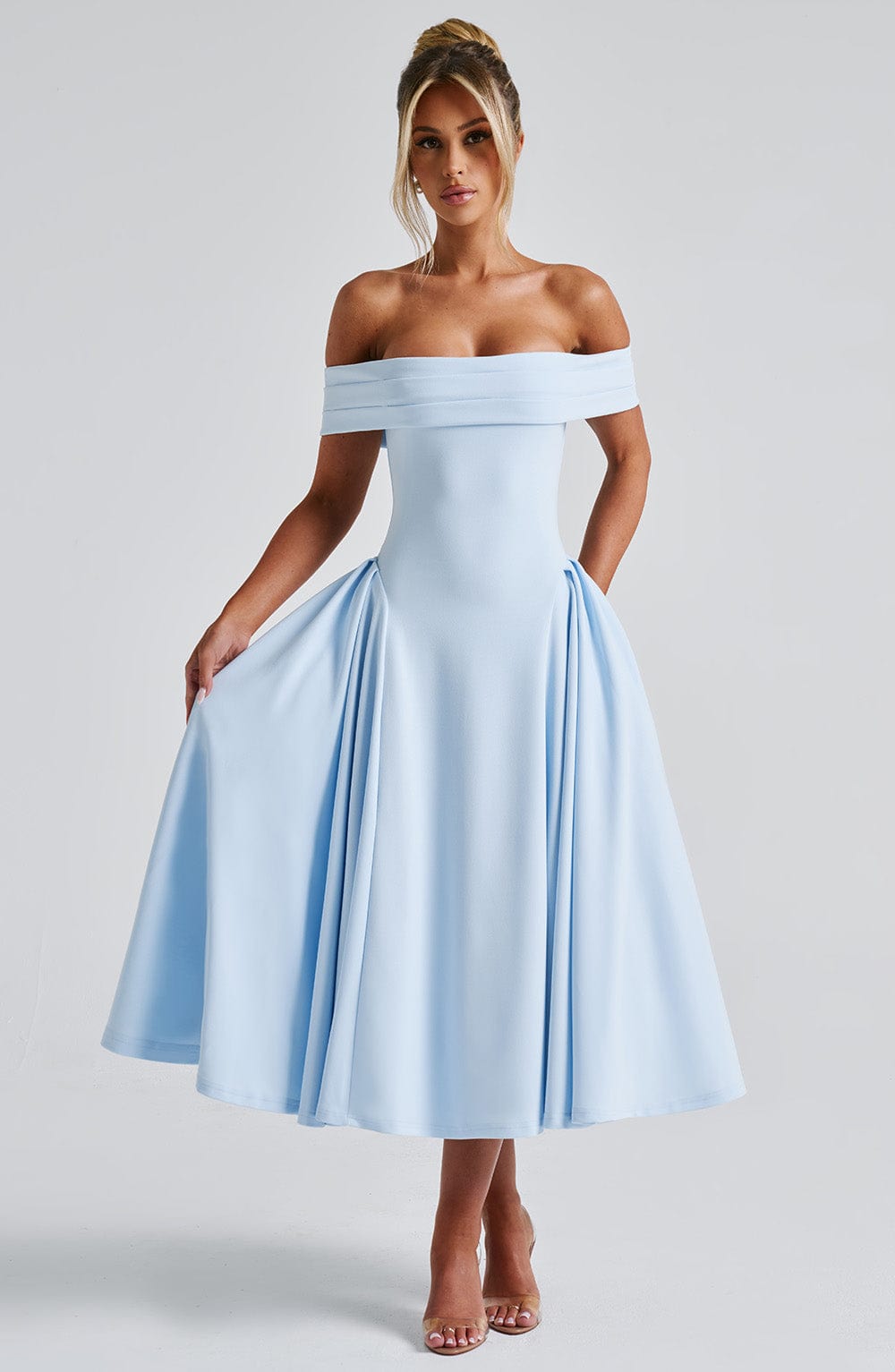 Alevna™ Miranda Midi Elbise - Mavi