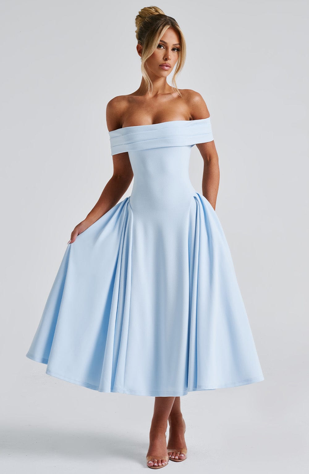 Alevna™ Miranda Midi Elbise - Mavi