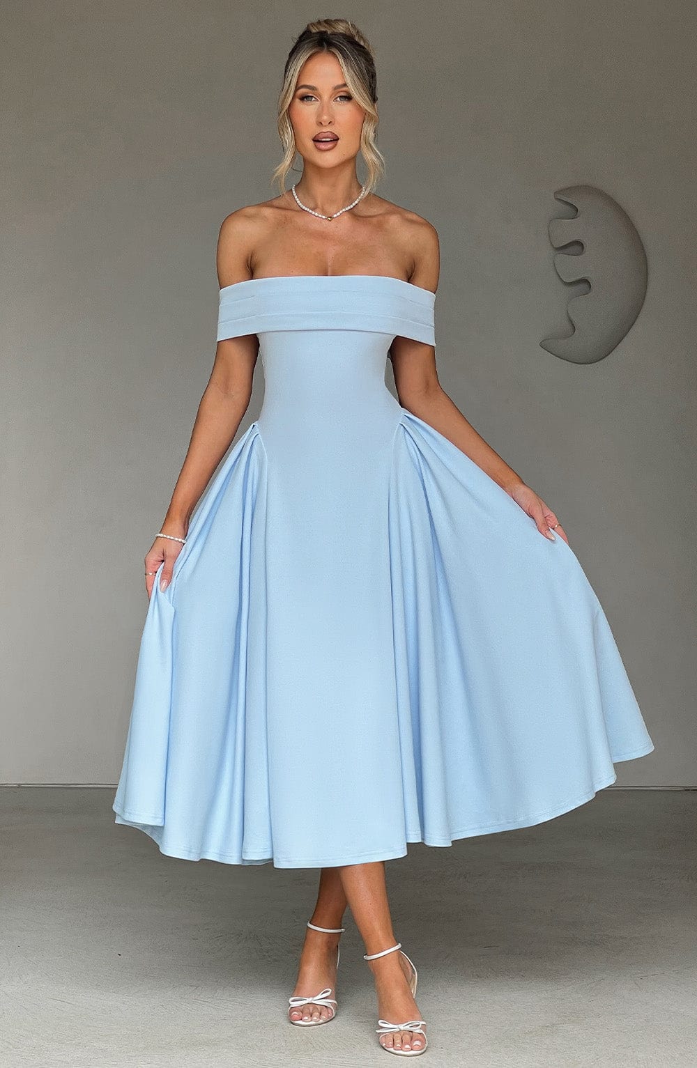 Alevna™ Miranda Midi Elbise - Mavi