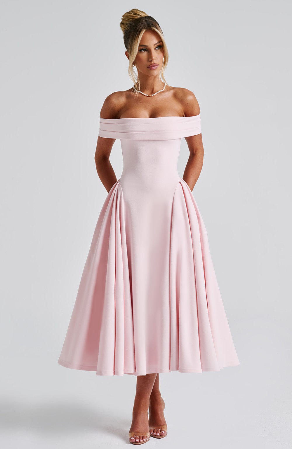 Alevna™ Miranda Midi Elbise - Allık