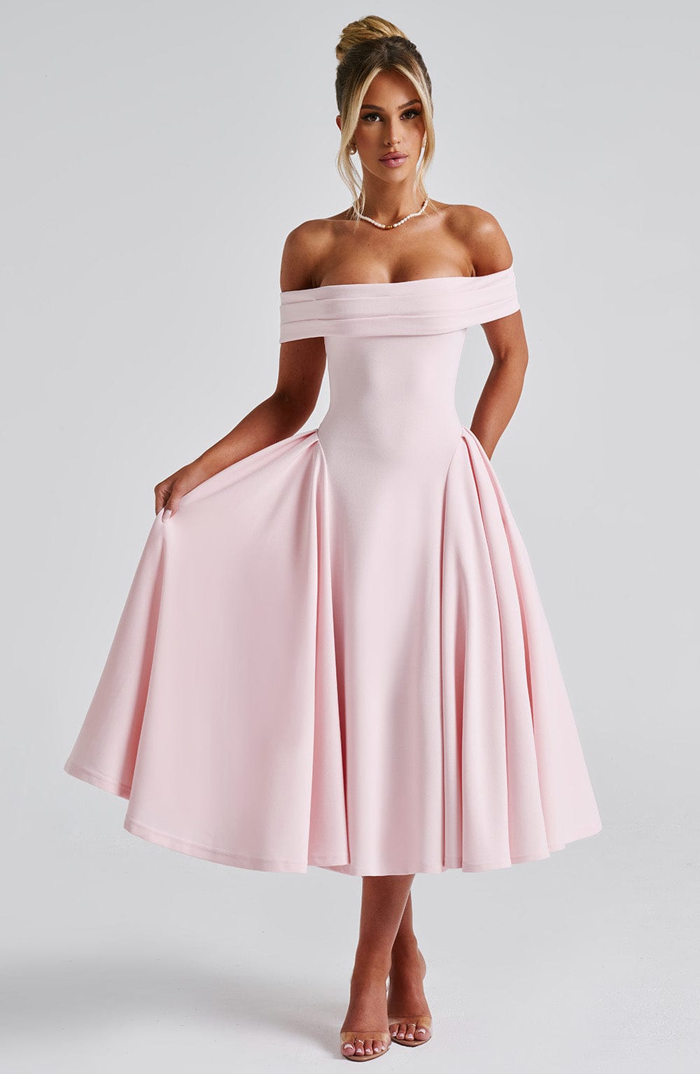 Alevna™ Miranda Midi Elbise - Allık
