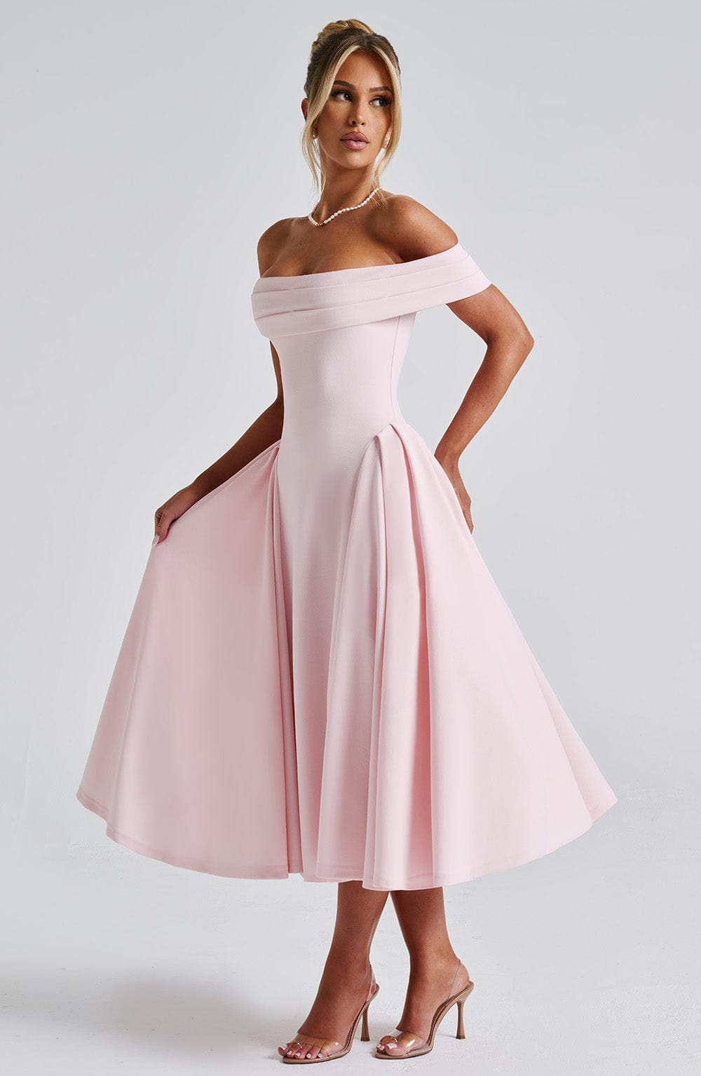 Alevna™ Miranda Midi Elbise - Allık