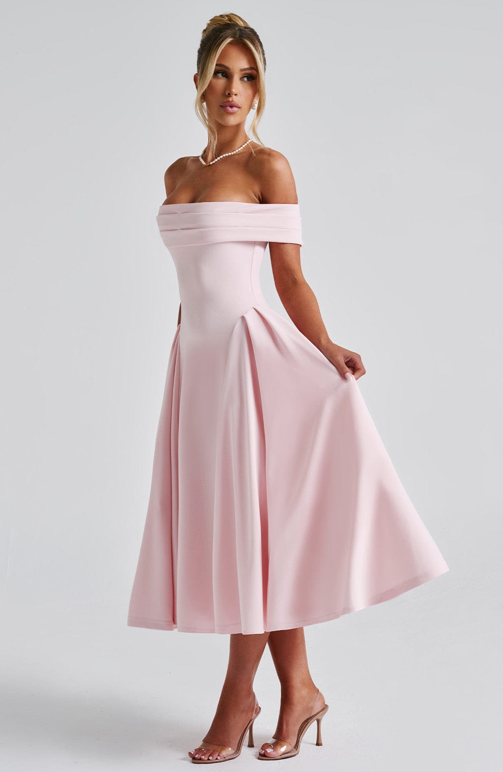 Alevna™ Miranda Midi Elbise - Allık