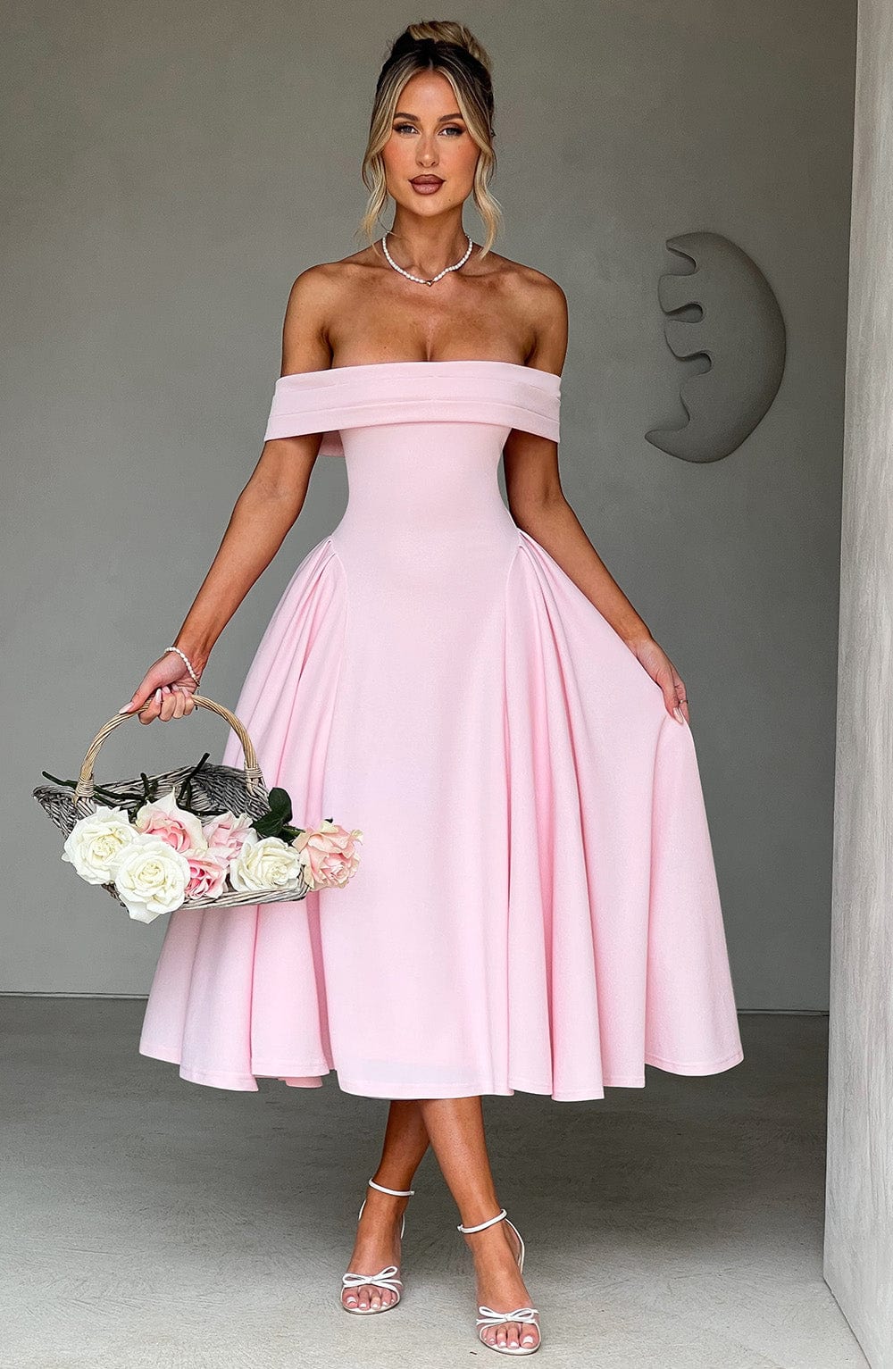 Alevna™ Miranda Midi Elbise - Allık