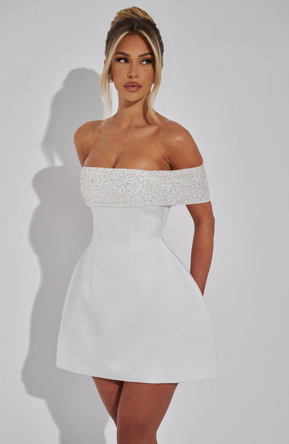 Alevna Noelle Mini Elbise - Fildişi