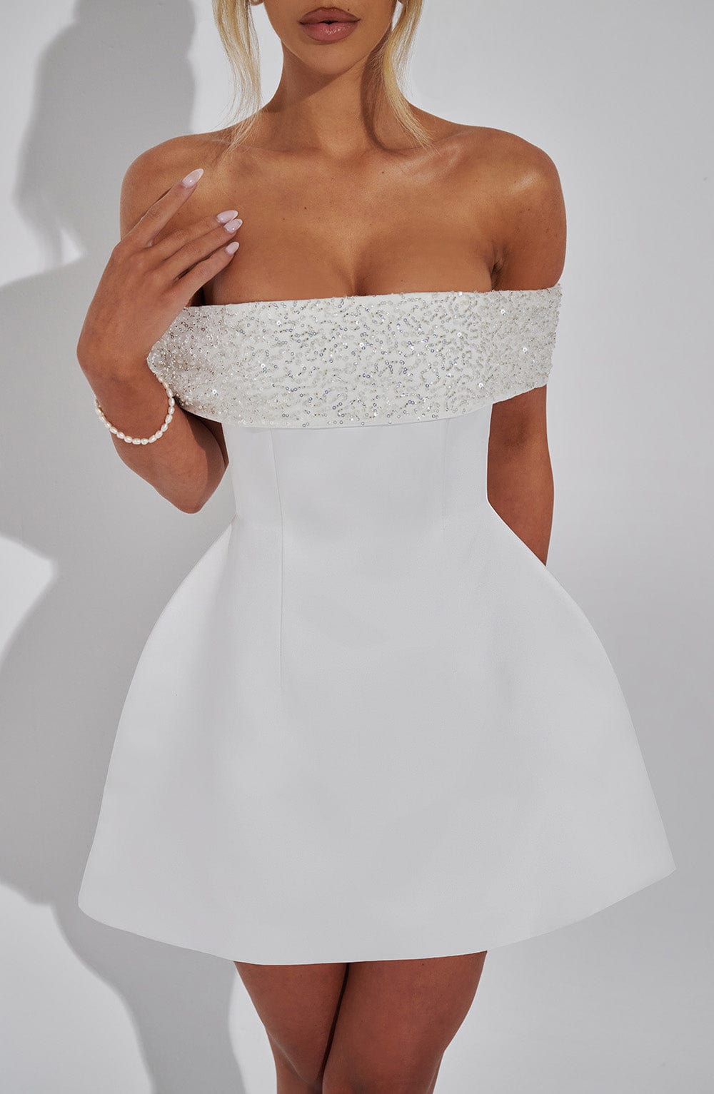 Alevna Noelle Mini Elbise - Fildişi