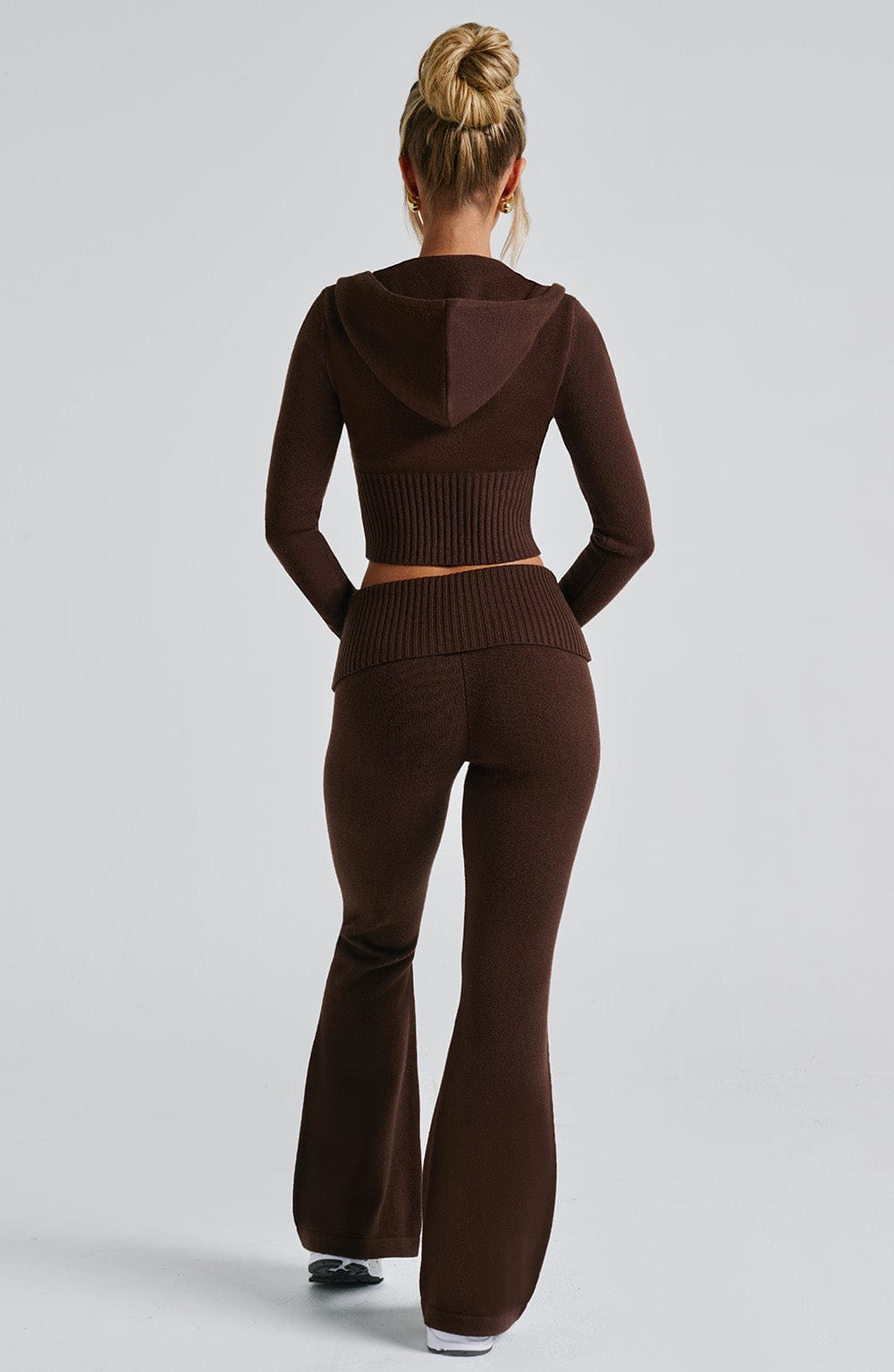 Alevna™ Portia Örgü Pantolon - Çikolata