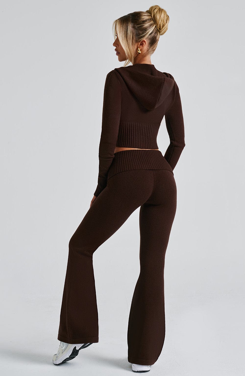 Alevna™ Portia Örgü Pantolon - Çikolata