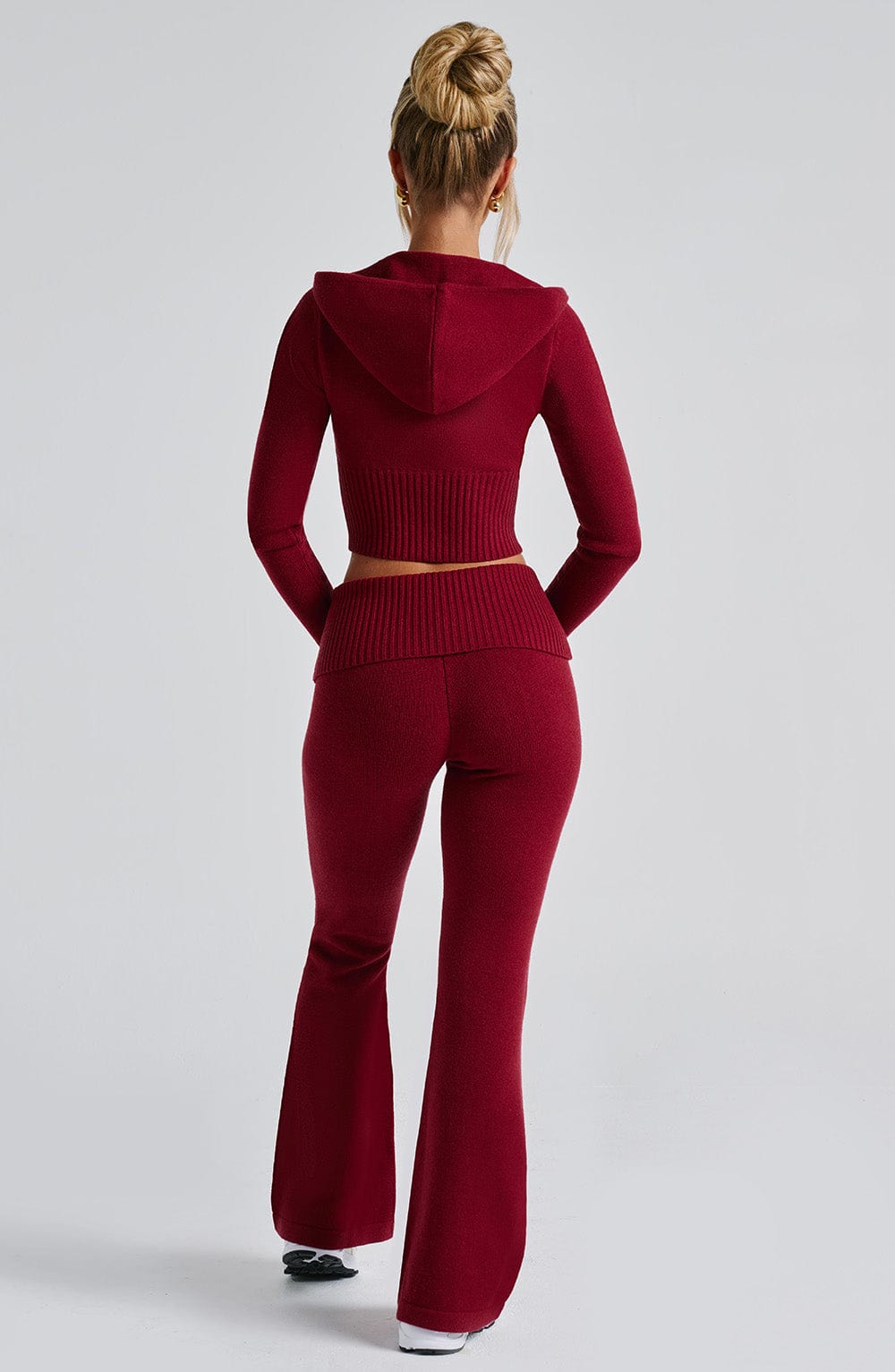 Alevna™ Portia Triko Pantolon - Kırmızı
