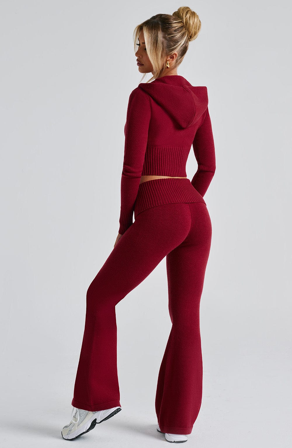 Alevna™ Portia Triko Pantolon - Kırmızı