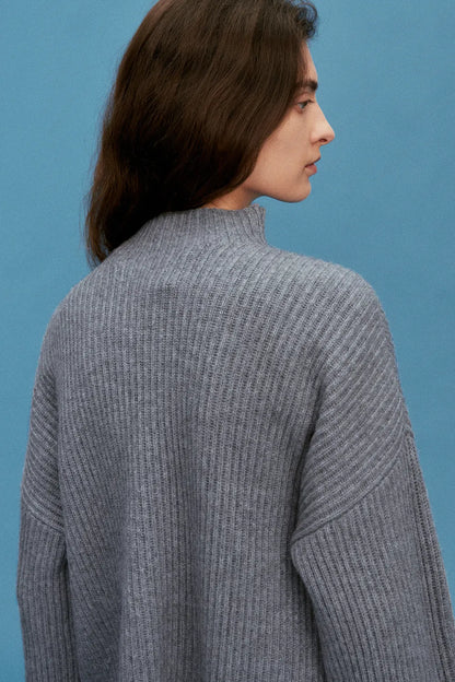 Victoria Mock Neck Sweater in Merino Cashmere Knit