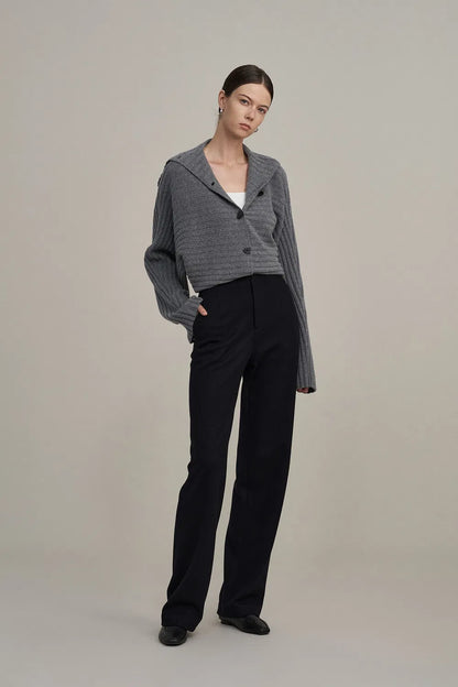 Astrid Straight Leg Suit Pants in Merino Wool Knit