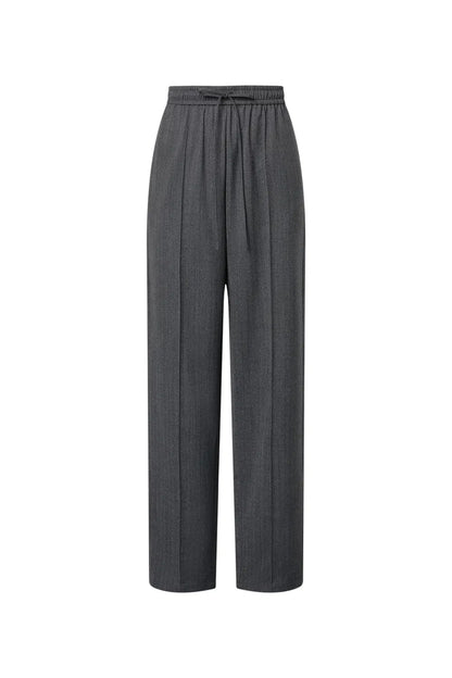 Constantine Front Tie Relaxed Fit Pants in Wool Herringbone