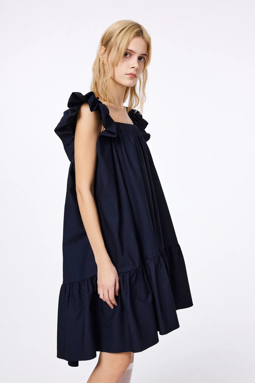 Emily Square Neck Dress in Cotton