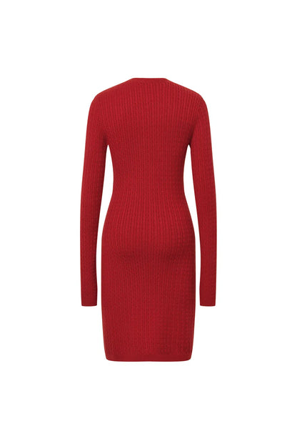 Layla Slim Fit Short Dress in Australian Merino Wool Knit