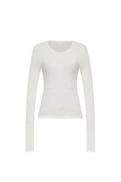 Basic Sheer Base Shirt in Cotton-Cashmere Knit