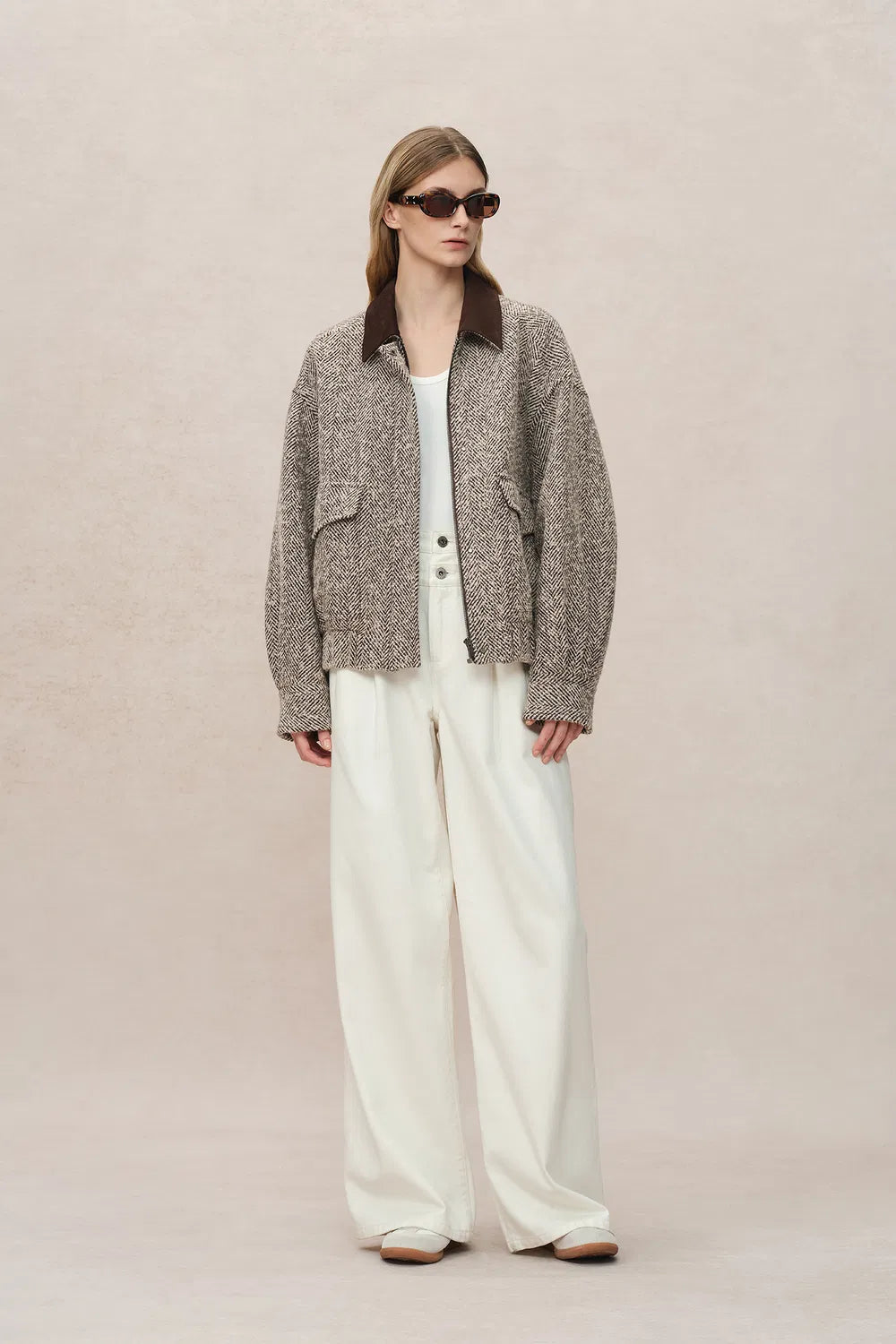 Dakota Tweed Baseball Jacket in Wool