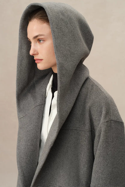 Chesterfield Multi-Piece Structure Hooded Coat in Wool Cashmere