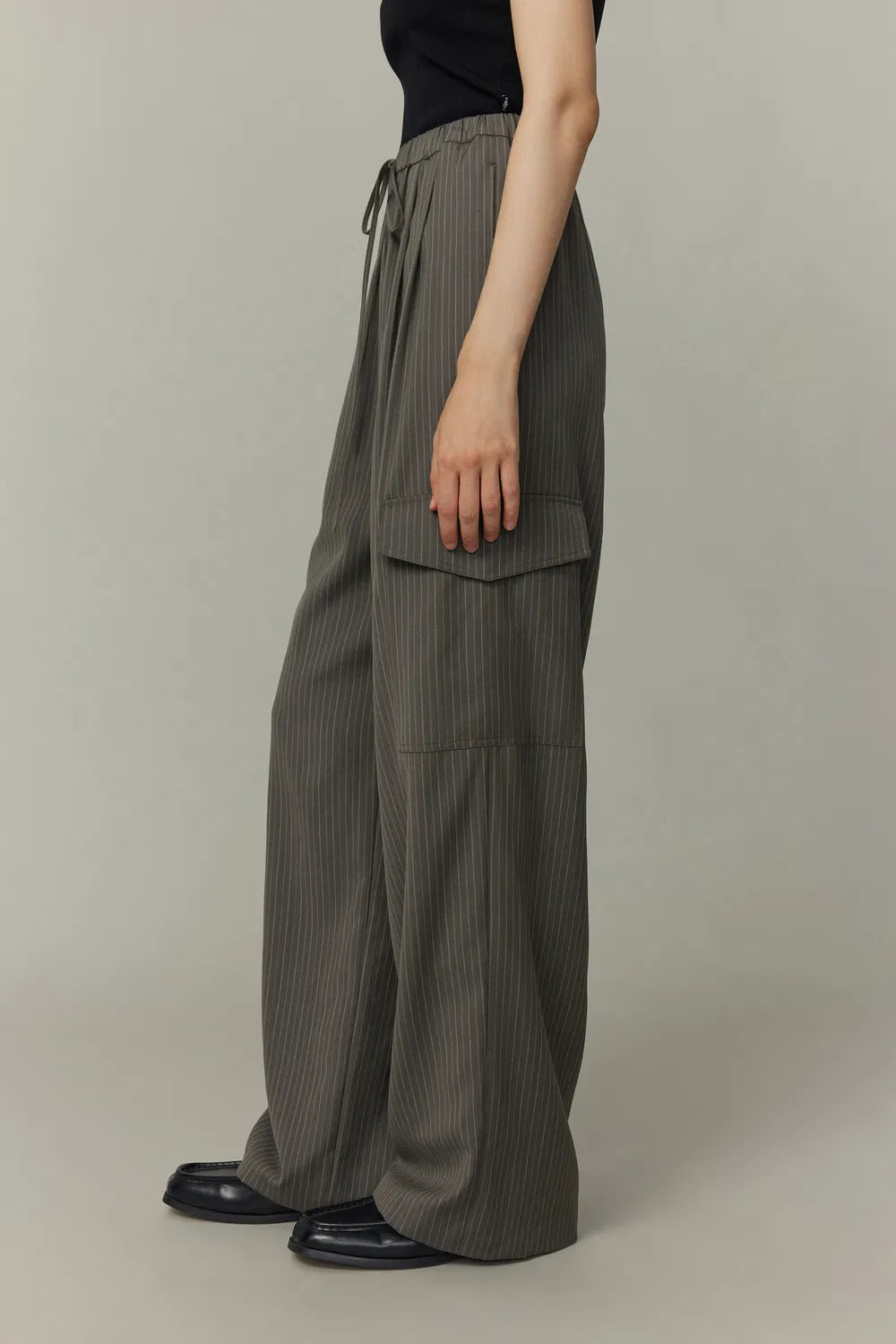 Hana Striped Pants in Fine Worsted Wool