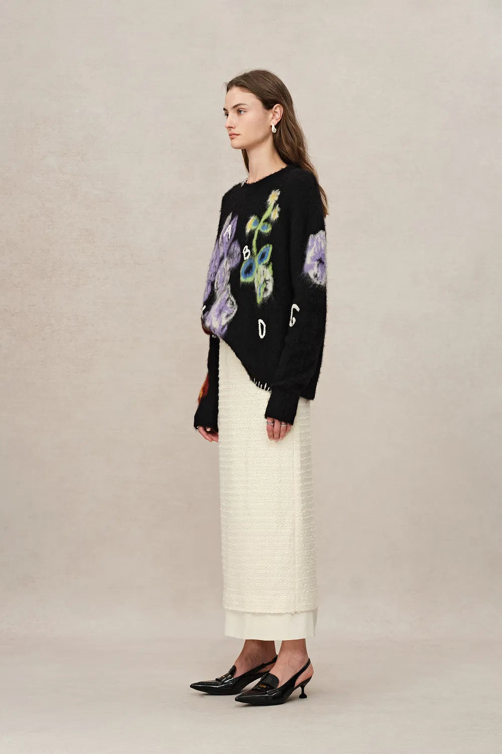 Cyclamen Jacquard Knit Sweater