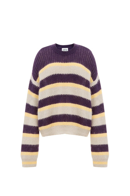 Asa Striped Sweater in Kid Mohair Knit