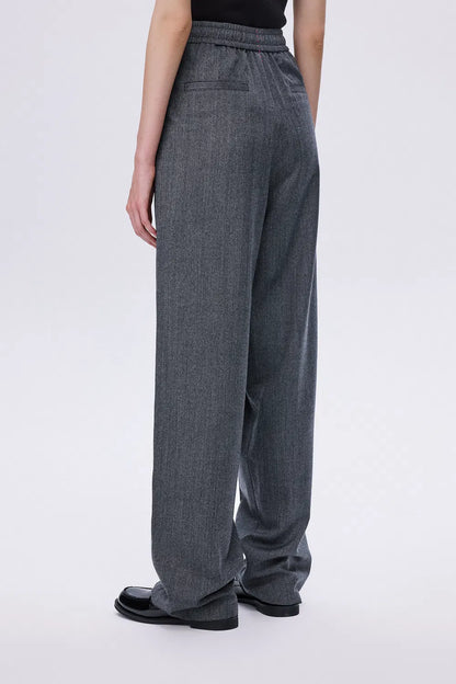 Constantine Front Tie Relaxed Fit Pants in Wool Herringbone