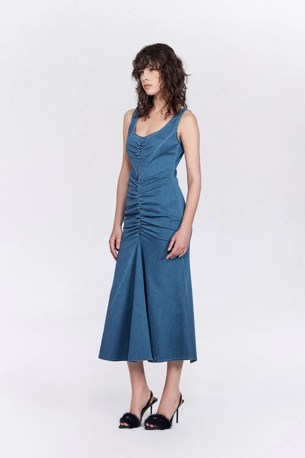 Ali Dress in Washed Cotton Denim