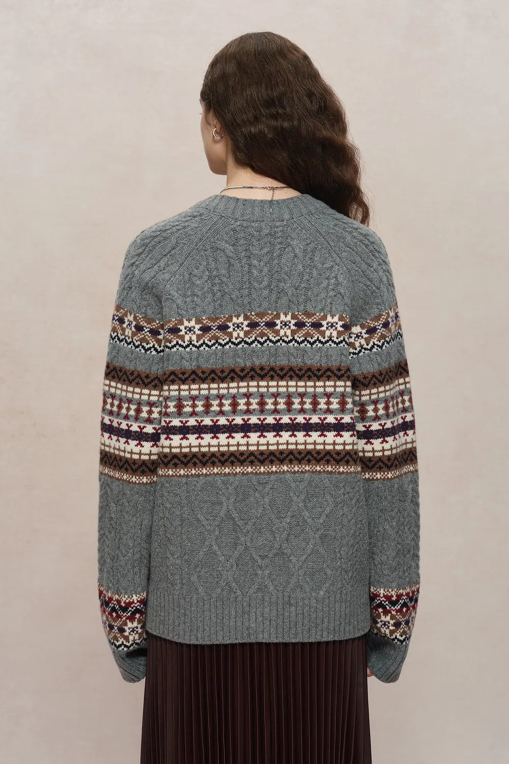 Coll Fair Isle Cardigan in Chunky Merino Wool Knit