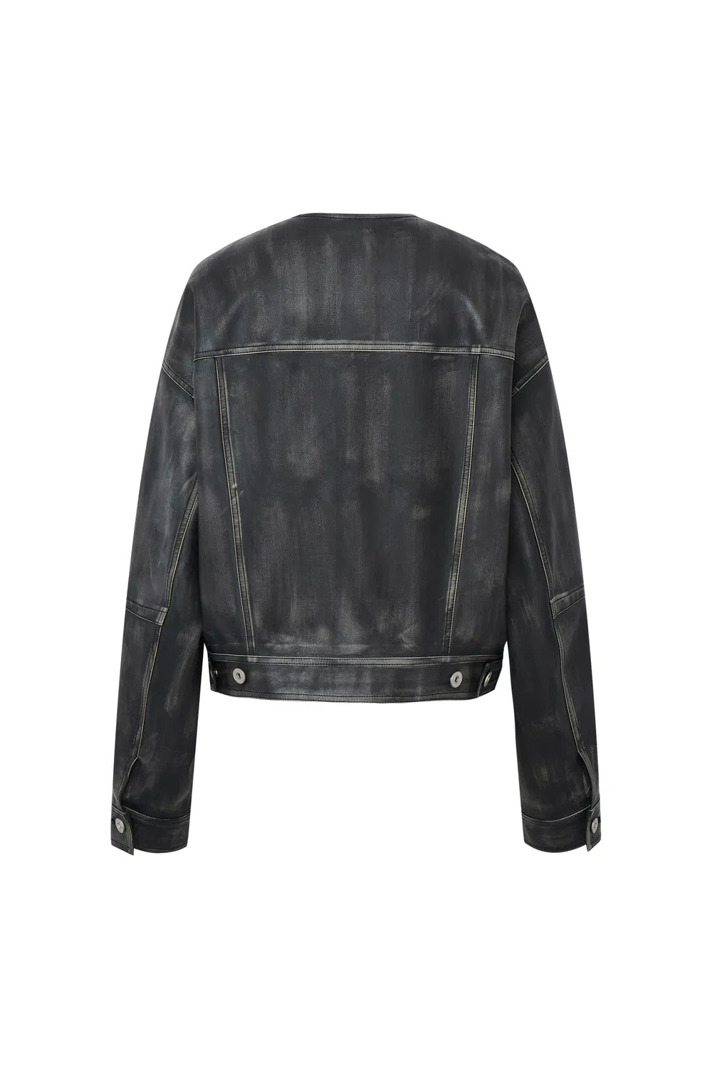 Helmingham Round Neck Jacket in Eco Leather