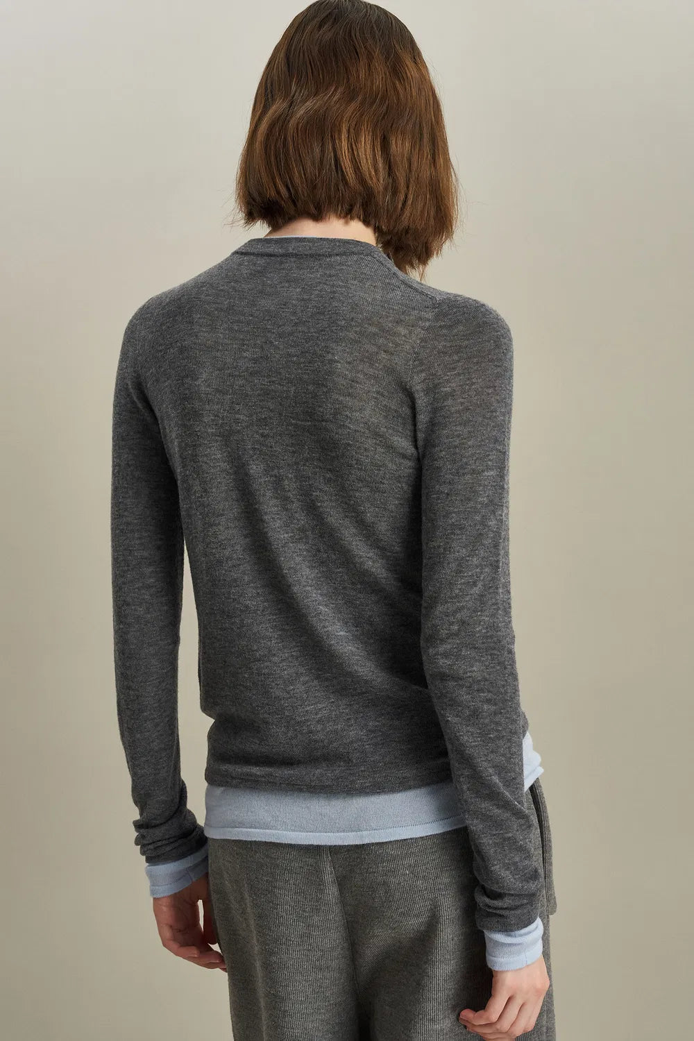 Laura Layered Look Sweater in Wool Knit