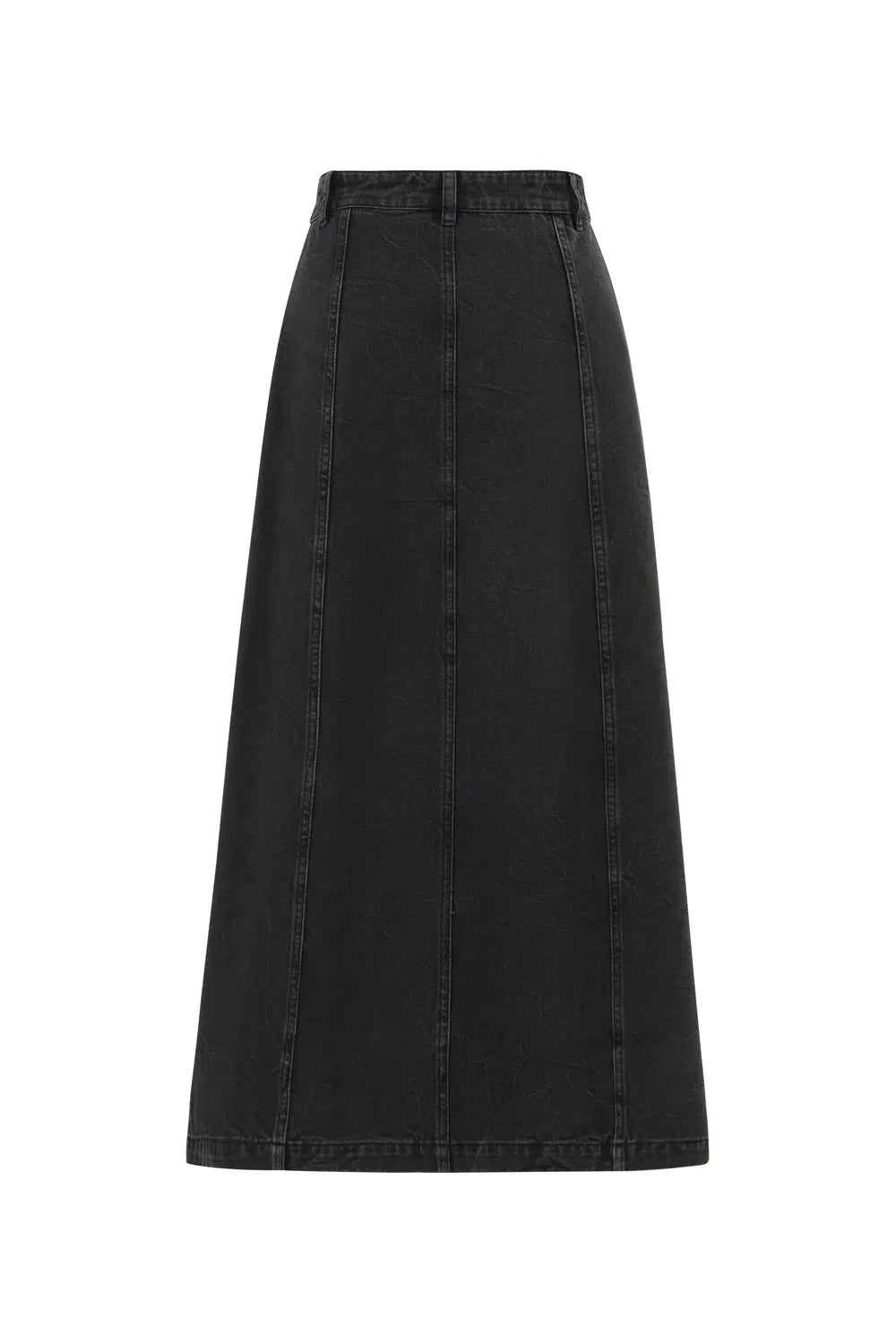 Corrine Midi Skirt in Washed Cotton Denim