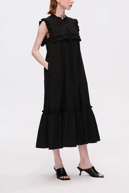 Corrine Detachable Collar Dress in Cotton