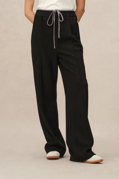 Icy Double-Waistband Casual Pants