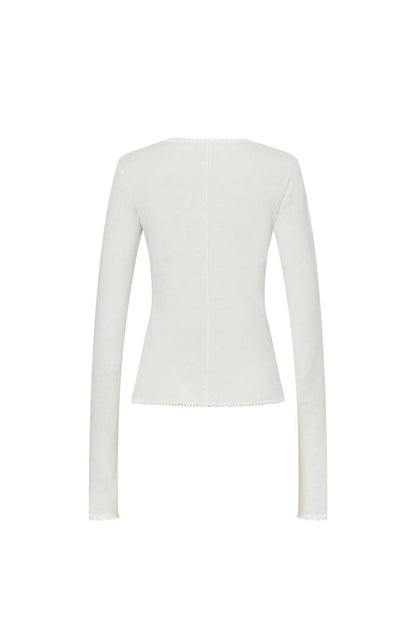 Basic Sheer Base Shirt in Cotton-Cashmere Knit