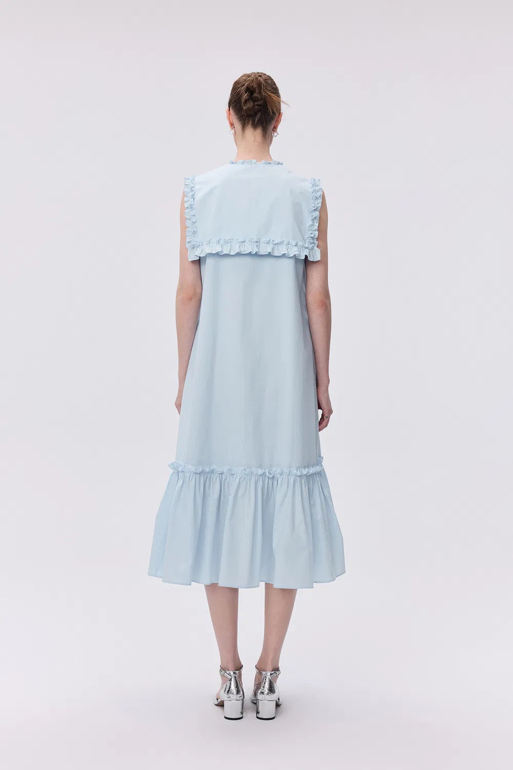 Corrine Detachable Collar Dress in Cotton