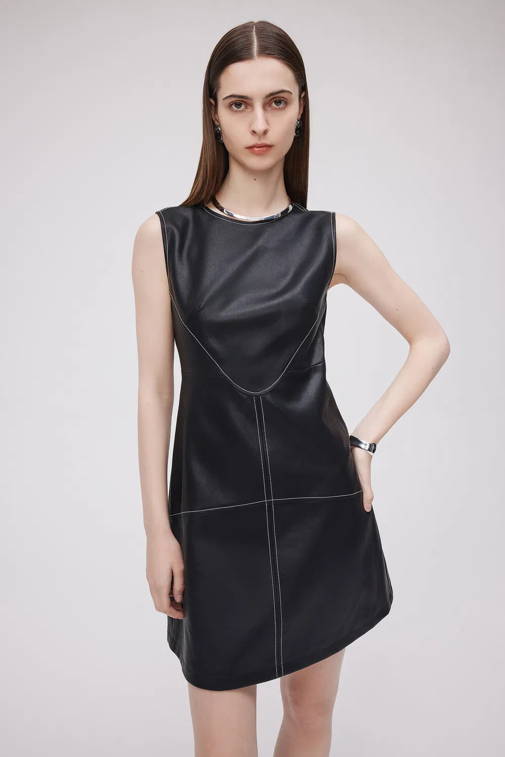 Amaya Dress in Vegan Leather