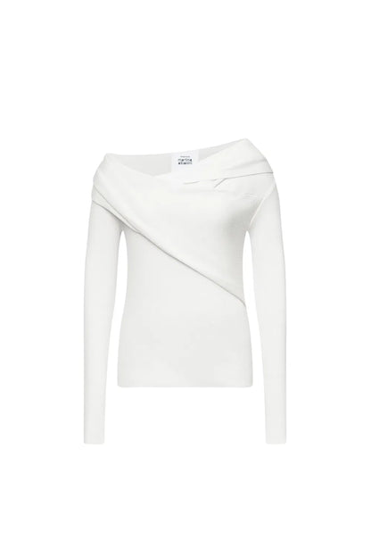 Venus Asymmetrical Sweater in Silk Wool Blend