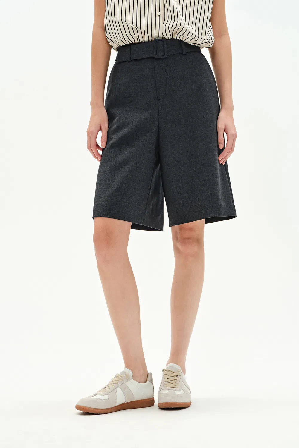 Amelia Wrinkle Resistant Tailored Bermuda Shorts in Australian Merino Wool